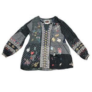 Johnny Was Biya “Alice In Wonderland” Embroidered Blouse